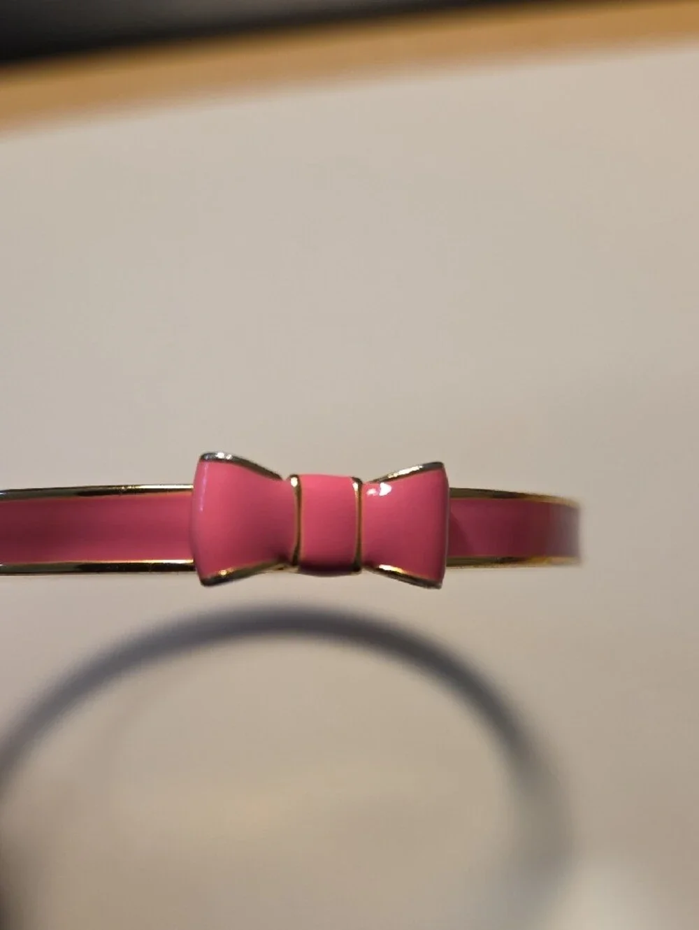 Kate Spade Set Pink Enamel Bow Necklace & Bangle Set